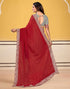 Vasthrlay Georgette Embroidery Unstitched Maroon Saree