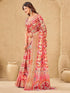 Vasthrlay Printed Jacquard Unstitched Dusty Pink Saree