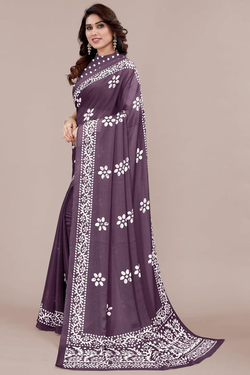 Vasthrlay Fashion Chiffon Printed Parrot Ethnic Wear