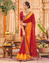 Vasthrlay Georgette Embroidery Unstitched Red Saree