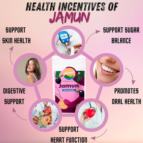 Nutrinat Jamun Fruit Squares | Dried Jamun Bites