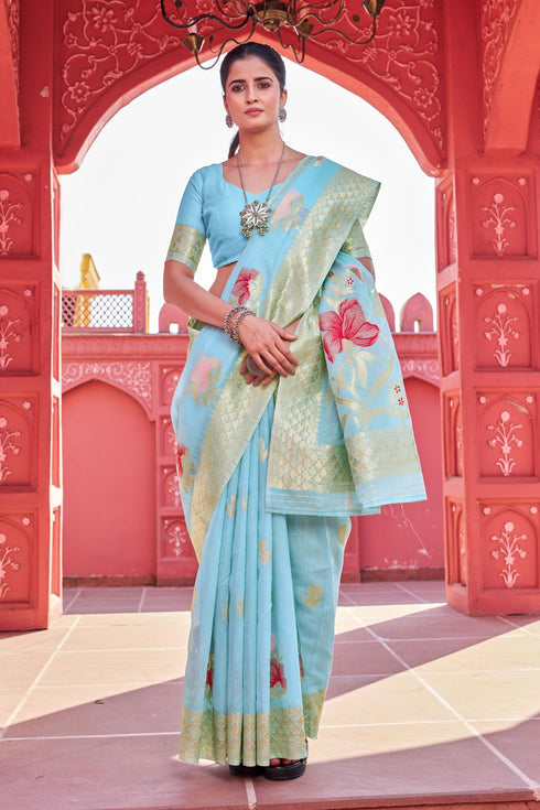 Vasthrlay Organza Designer Unstitched Saree