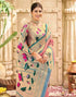 Vasthrlay Paithani Kanjivaram Unstitched Pink Saree