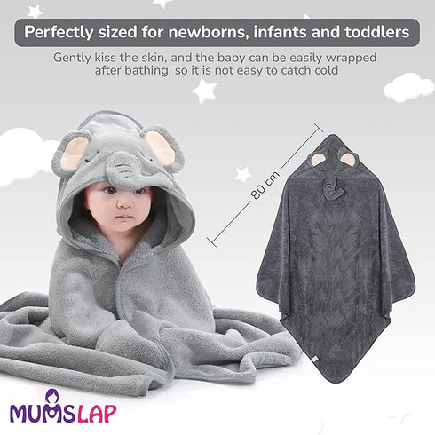 MumsLap Hooded Baby Towel Premium Soft Baby Bath Towel