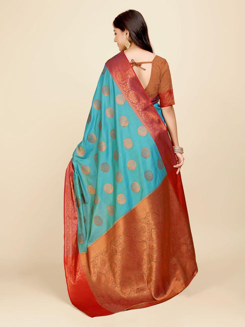 Vasthrlay Banarasi Mehendi Ethnic Wear