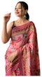 Vasthrlay Pink Printed Unstitched Saree