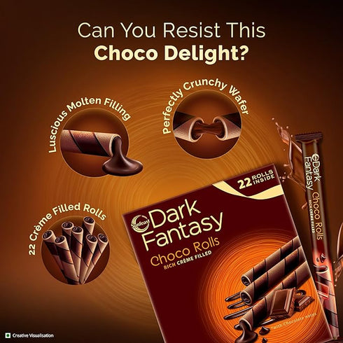 Sunfeast Dark Fantasy Rich Creme Filled Choco Wafer Roll