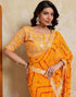 Vasthrlay Georgette Embroidery Unstitched Red Saree
