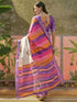 Vasthrlay Womens Printed Unstitched White Saree