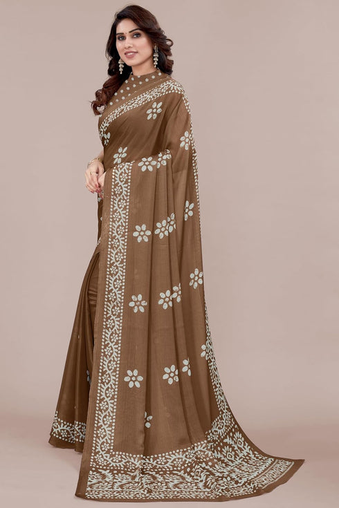 Vasthrlay Fashion Chiffon Printed Parrot Ethnic Wear