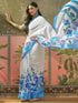 Vasthrlay Womens Printed Unstitched White Saree