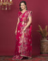 Vasthrlay Kanjivaram Banarasi Unstitched Red Saree