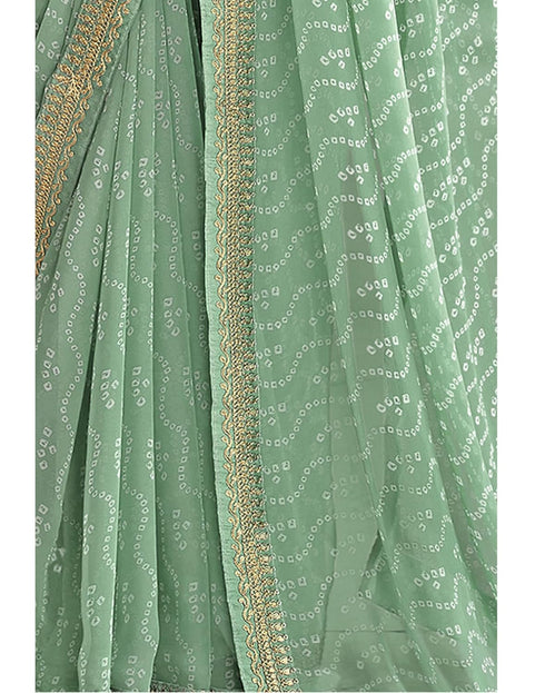 Vasthrlay Embroidery Georgette Unstitched Sky Blue Saree