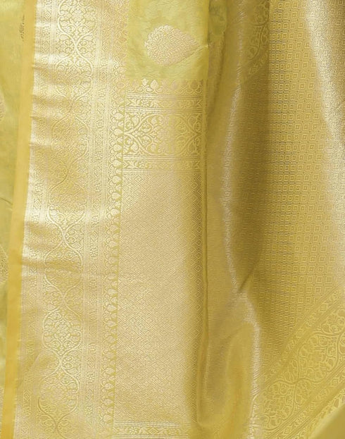 Vasthrlay Kanjivaram Banarasi Wedding Orange Saree