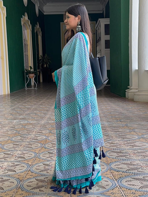 Vasthrlay Striped Printed Unstitched Smc Ethnic Wear