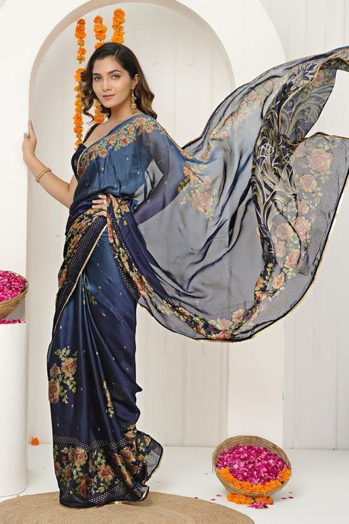 Vasthrlay Fashion Georgette Leheriya Dark Ethnic Wear