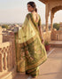 Vasthrlay Chanderi Printed Unstitched Orange Saree