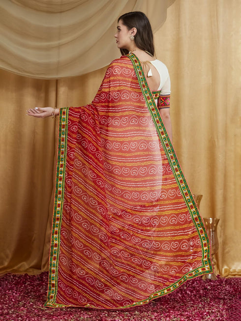 Vasthrlay Bandhani Embroidered Saree