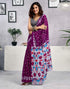 Vasthrlay Womens Printed Unstitched Green Saree