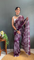 Vasthrlay Maroon Georgette Printed Unstitched Saree