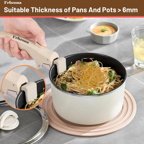 Febzona Universal Detachable Pot Handle | Clip-On Holder for Hot Cookware