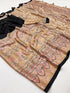 Vasthrlay Printed Tassels Cream Saree