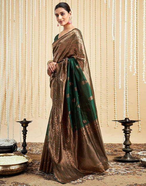 Vasthrlay Womens Banarasi Jacquard Sky Blue Saree