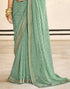 Vasthrlay Embroidery Georgette Unstitched Sky Blue Saree