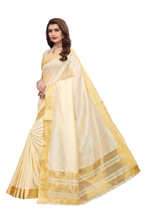 Vasthrlay Kerala Crismistmas Free Size Off White Ethnic Wear