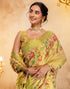 Vasthrlay Shimmer Printed Unstitched Beige Saree