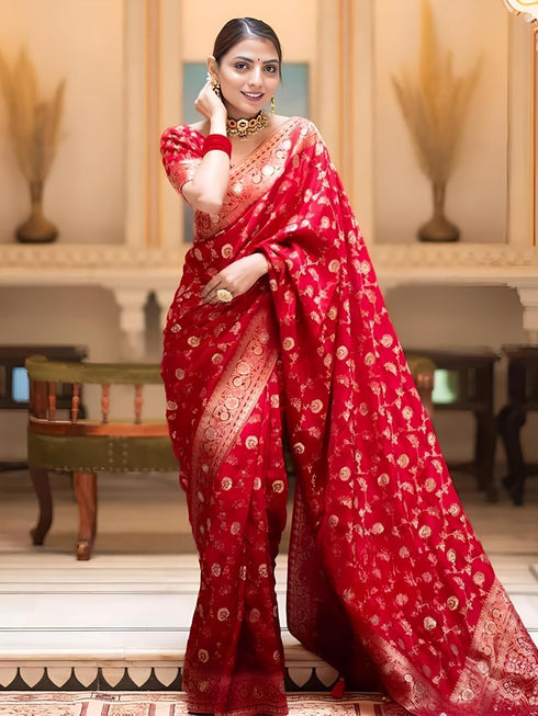 Vasthrlay Kanjivaram Banarasi Wedding Sari Az Ys Shayani Saree