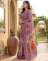 Vasthrlay Womens Printed Unstitched Navy Blue Saree