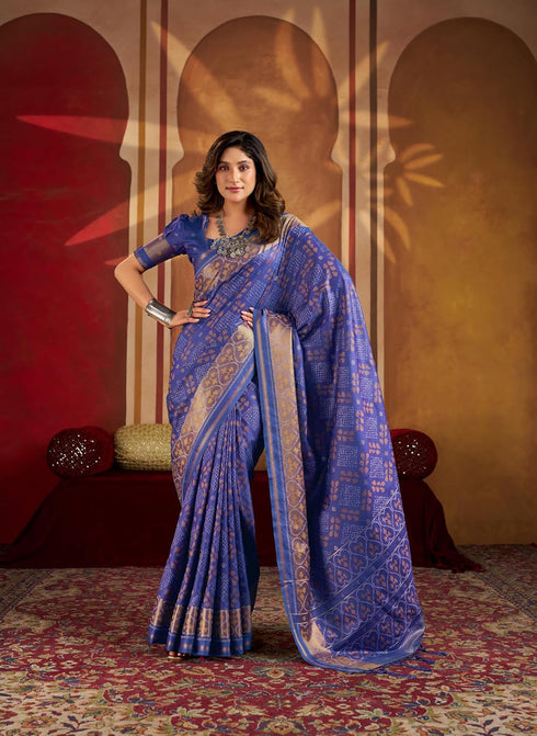Vasthrlay Women's Kanjivaram Silk Unstitched Saree