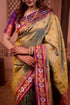 Vasthrlay Kanjivaram Unstitched Mahendi Ethnic Wear
