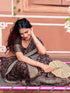Vasthrlay Georgette Jacquard Unstitched Purple Saree