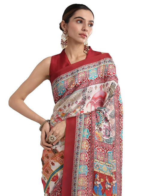 Vasthrlay Georgette Madhubani Unstitched Su Ethnic Wear