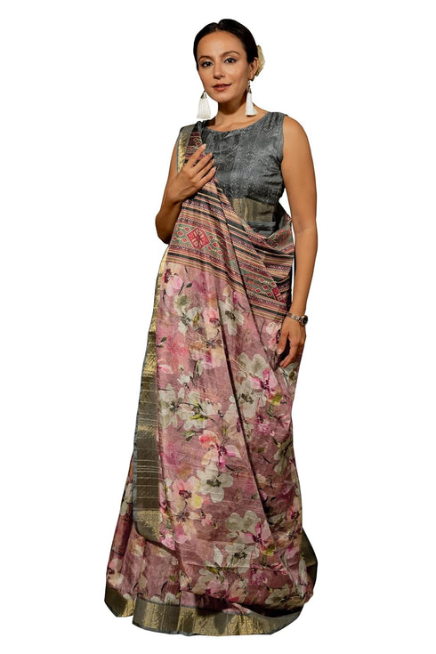 Vasthrlay Fashion Handloom Printed Dusty Ethnic Wear