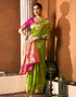 Vasthrlay Paithani Banarasi Unstitched Green Saree