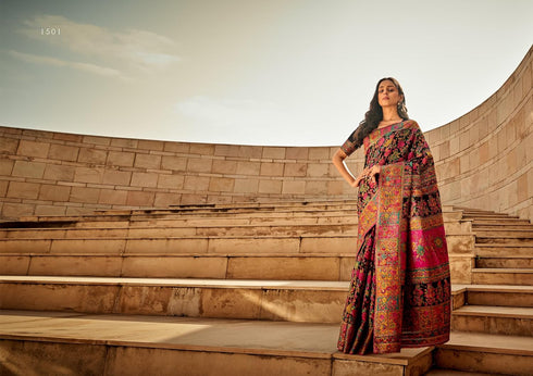 Vasthrlay Women's Kasamiri Designer Unstitched Saree