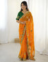 Vasthrlay Georgette Embroidery Unstitched Red Saree