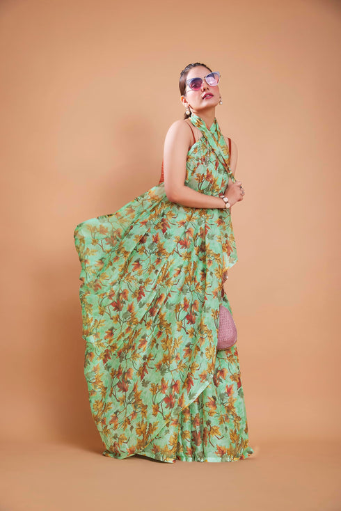 Vasthrlay Chiffon Unstitched Saree