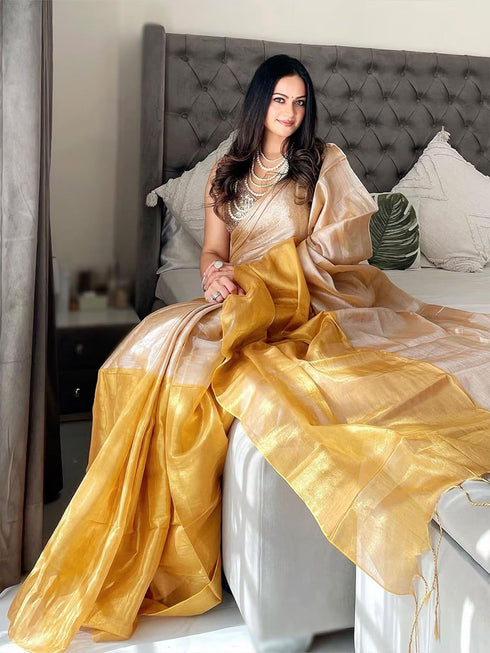 Vasthrlay Chanderi Unstitched Blouse Saree Az Ys Vedashri