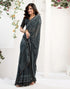 Vasthrlay Georgette Printed Unstitched Maroon Saree