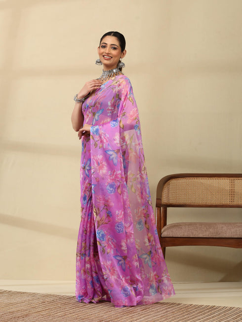 Vasthrlay Chiffon Floral Saree