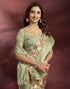 Vasthrlay Banglori Printed Unstitched Peach Saree