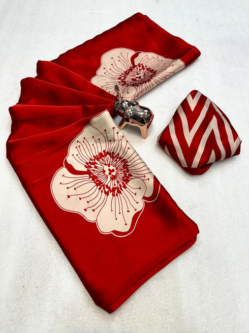 Vasthrlay Ajrakh Saree Crepe