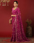 Vasthrlay Georgette Bandhani Unstitched Rani Pink Saree