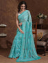 Vasthrlay Shimmer Georgette Unstitched Black Saree