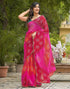 Vasthrlay Georgette Bandhani Unstitched Green Saree