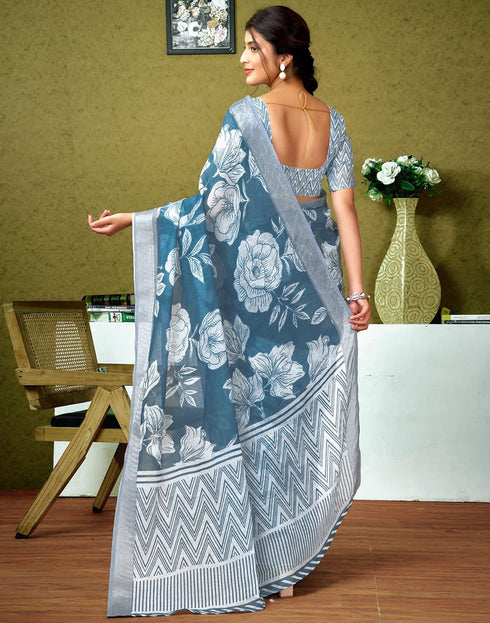 Vasthrlay Womens Cotton Printed Multicolor Saree